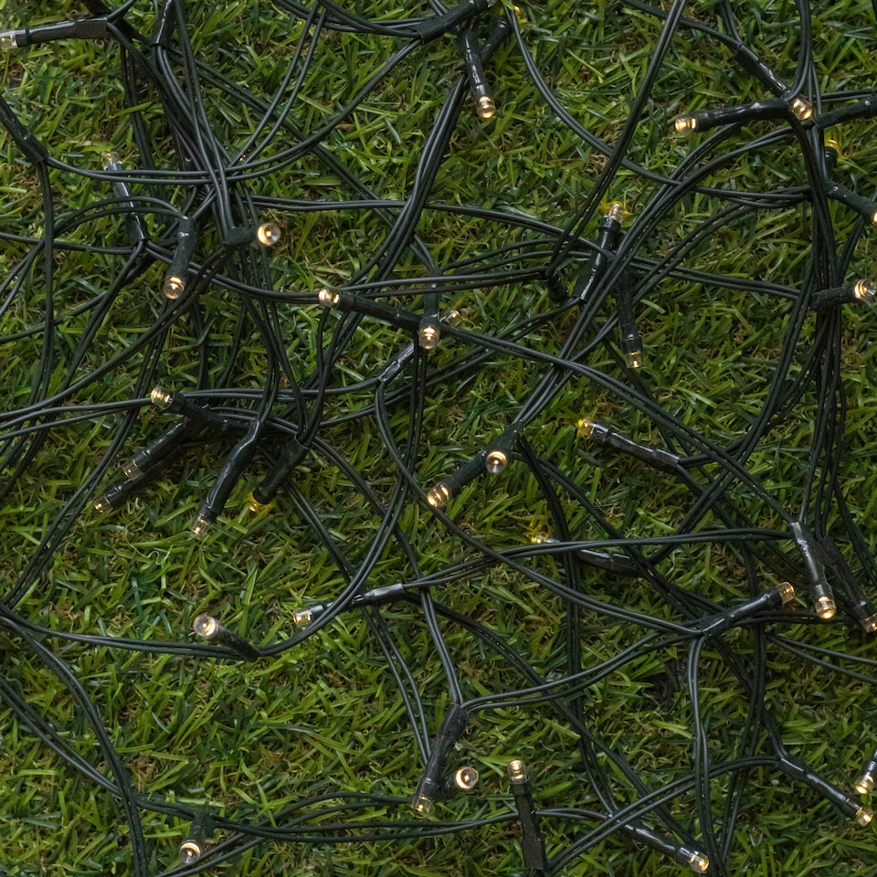image 1 of 10m Solar Powered Outdoor Garden String Lights with 100 Warm White LEDs