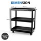 image 2 of Heavy Duty Tool Storage Trolley 3 Tier Wheel Cart for Garage, Workshop & DIY Projects Black