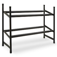 Interiors By Premier Minimal Two Tier Shoe Rack, Functional Shoe Drawer Organizer For Bedroom, Robust Shoe Rack For Livingroom Black