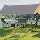 image 9 of Outsunny 4 Piece Foldable Camping Table and Chairs Set, Portable Picnic Table with 3 Chairs, Cup Holders and Carrying Bag, Outdoor Lightweight Table Set for BBQ, Picnic, Parties, Olive Green