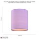 image 6 of Contemporary and Elegant Soft Lilac Linen Fabric 18cm High Cylinder Lamp Shade | Purple