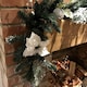 image 8 of 1.8M (6ft) White Poinsettia Christmas Garland Silver Balls Glitter Snow Flocked