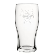 Personalised Happy Valentine's Day Heart Design Tulip Pint Glass