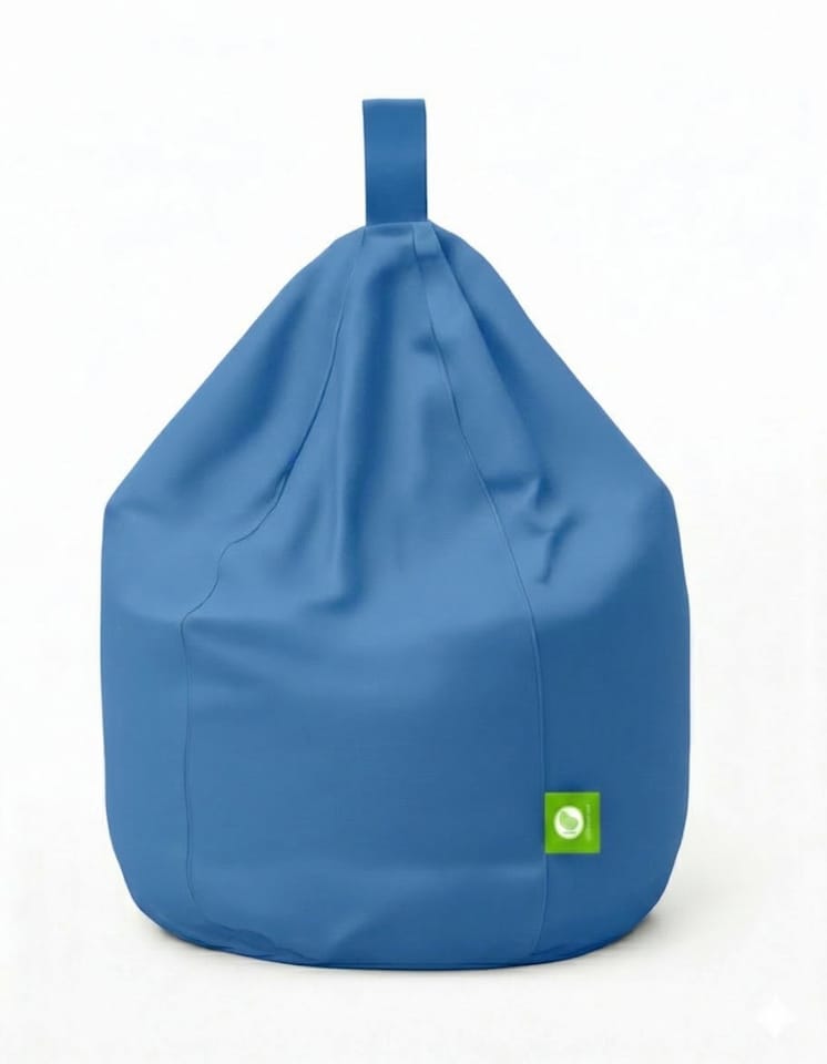 image 1 of Bean Lazy French Blue Cotton Bean Bag Teen and Adult Size