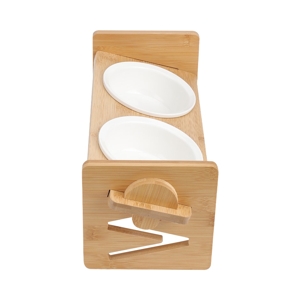 image 1 of Living and Home Height Adjustable Pets Feeder Bowl for Cats & Dogs | Brown