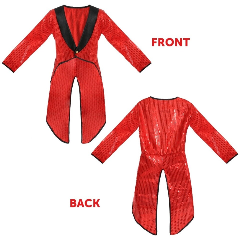 image 1 of Red Sequin Tailcoat Red | L