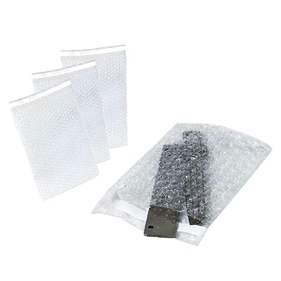 image 1 of 1000 x BP7 (380 x 435mm) Clear Plastic Plain Self Seal Bubble Pouches Mailing Shipping Bags Clear | One Size