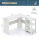 image 2 of COSTWAY L-Shaped Corner Computer Desk Workstation Desk White
