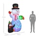 image 3 of Outsunny 8FT Inflatable Snowman Holding Gift Box w/ Penguin and LED Lights