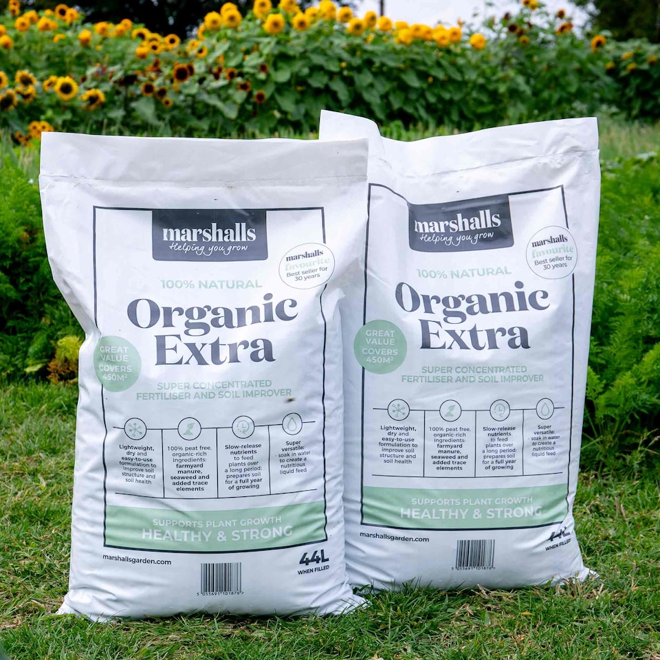 image 1 of Marshalls Garden Organic Extra Fertiliser and Soil Improver 2 x 44 litre bags