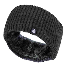 Ladies Cable Knitted Fleece Lined Thermal Winter Ear Warmer Headband | Grey | Dark Grey | One Size | 1