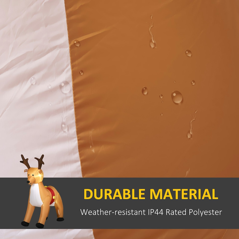 image 1 of HOMCOM 6ft Christmas Inflatable Reindeer Decoration Xmas Indoor Outdoor Lights