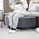 image 6 of HOMCOM Semi-Circle Storage Ottoman Bench Tufted Upholstered Grey
