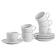 image 1 of Argon Tableware 24 Piece Classic White Teacup & Saucer Set - 200ml