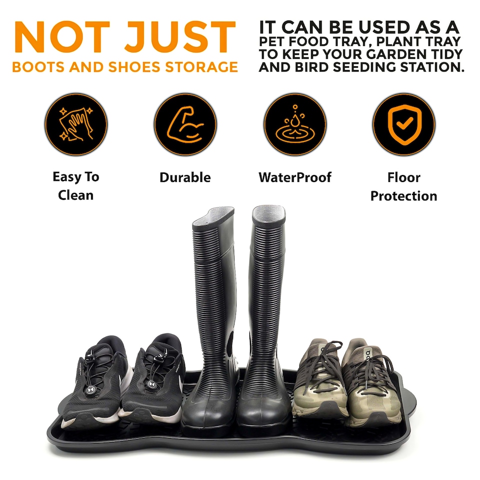 Multi Purpose Plastic Shoe Tray Wellies Boots Garden Plants Pet
