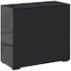 image 1 of HOMCOM High Gloss Frame Sideboard, Side Cabinet, Push-Open Design with 2 Drawer for Living Room, Bedroom, Black