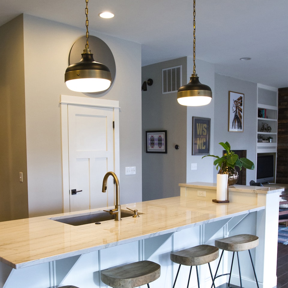 image 1 of Cadence 2 Light Dome Ceiling Pendant Antique Brass, Black, E27