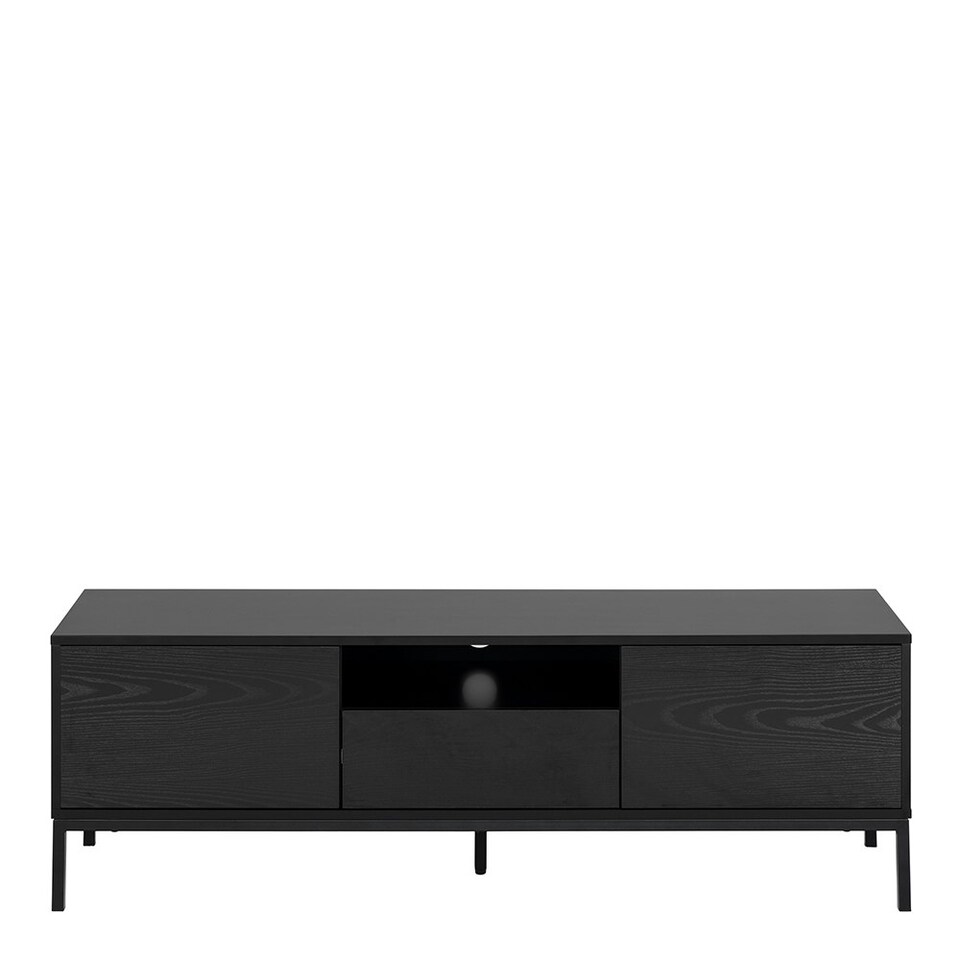 image 1 of Seaford 2 Door 1 Drawer TV Unit in Ash Black
