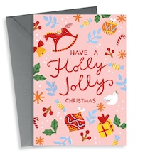 Pretty Illustrated Card - Have A Holly Jolly Christmas