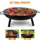 image 4 of Outdoor Fire Pit WITH BBQ Grill, Fire Pits for Garden, BBQ Fire Brazier for Camping Picnic, Steel Fire Bowl Patio Heater Charcoal Log Wood Burner, 58cm