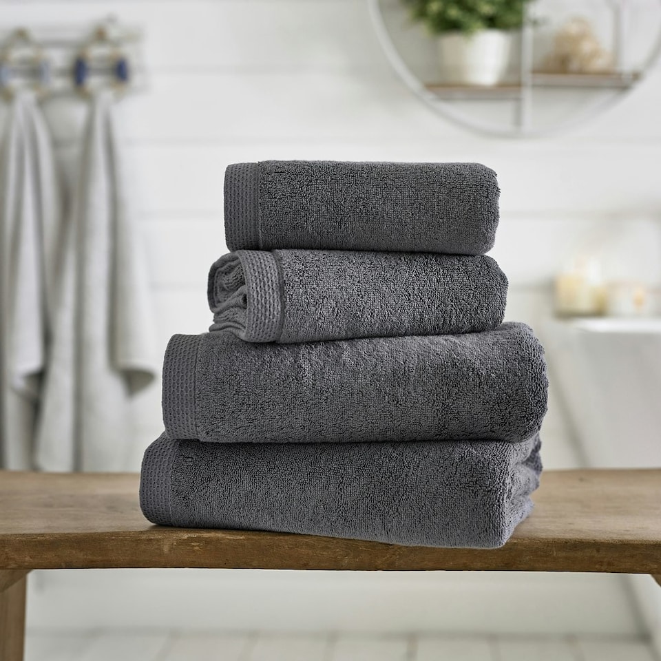 image 1 of Egyptian Cotton Spa Quality Absorbent Bathroom Towels - Soft & Premium Comfort - Hand, Bath, Sheet Grey | Charcoal | Hand towel