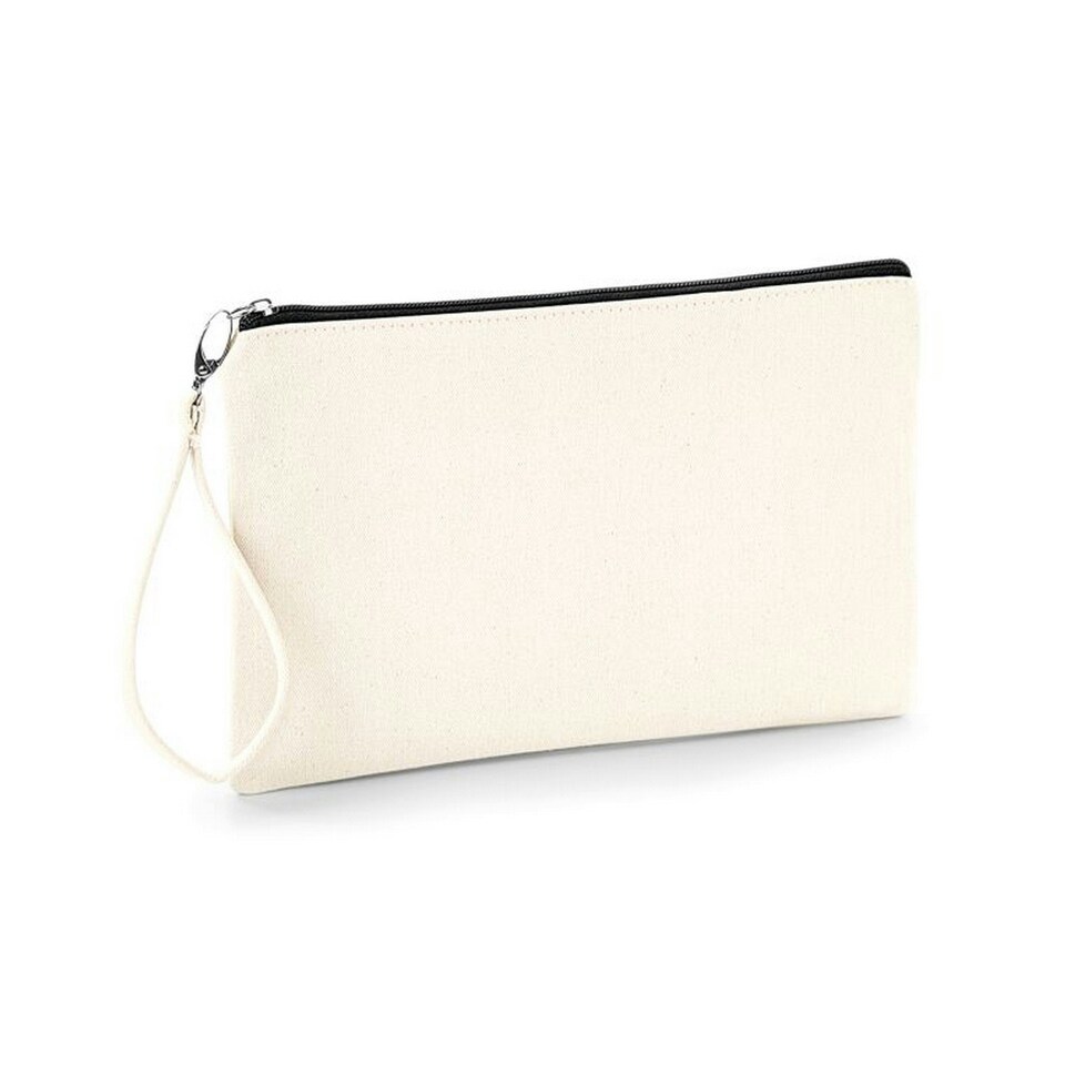 image 1 of Westford Mill Canvas Wristlet Pouch - Natural/Black - One Size Cream