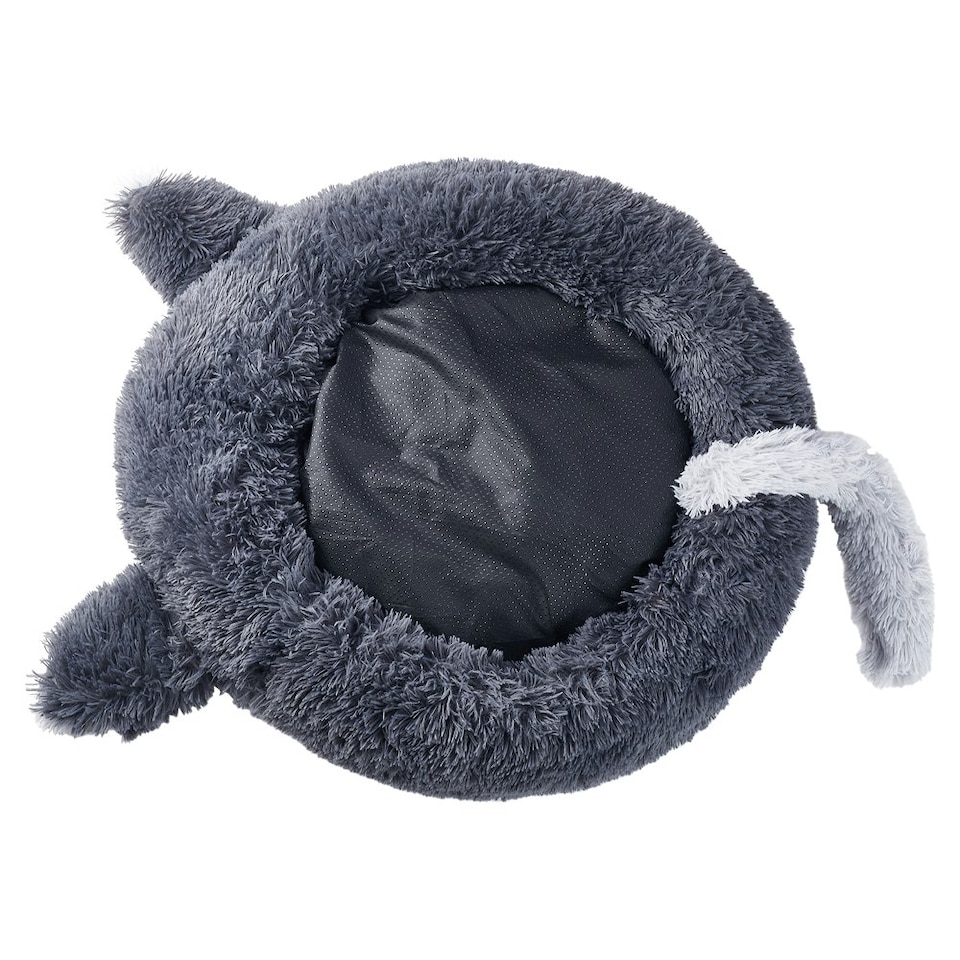 image 1 of Living and Home Round Plush Pet Calming Bed with Cute Ears -Dark Grey（50cm x 20cm）