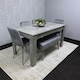 image 2 of Grey Wooden Dining Table Set with 4 Chairs and 1 Bench Dining Kitchen Furniture