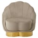 image 1 of Interiors by Premier Mink Velvet Accent Chair| Mink Velvet Upholstery with Scalloped Shell Design, Gold Finish Curved Base Brown