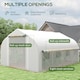 image 4 of Outsunny 4 x 3(m) Walk-in Tunnel Greenhouse, Roll Up Sidewalls, Mesh Door