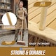 image 5 of Garden Broom Outdoor with Wooden Handle Natural Stiff Bassine Hard Bristle Sweeping Brush