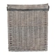 image 3 of Large Wicker Grey Wash Square Hessian Lined Log Basket | Grey | Grey | L