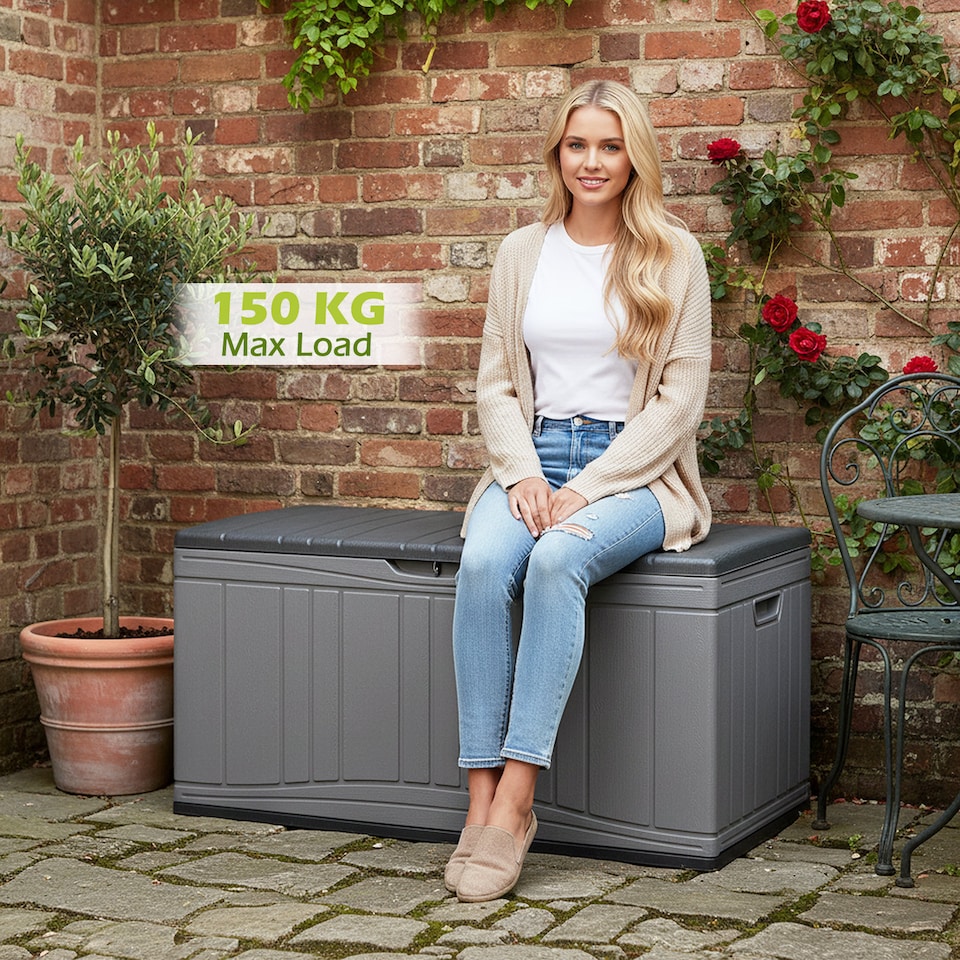 image 1 of COSTWAY 300 L Patio Deck Box Large HDPE Storage Container with Lockable Lid
