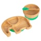 image 1 of Tiny Dining Children's Bamboo Suction Elephant Dinner Set - Green