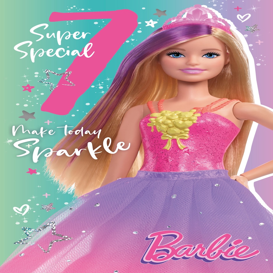 image 1 of Barbie Age 7 Birthday Card