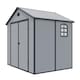 image 3 of 8 x 6 (2.42m x 1.92m) Double Door Apex Plastic Shed - Light Grey