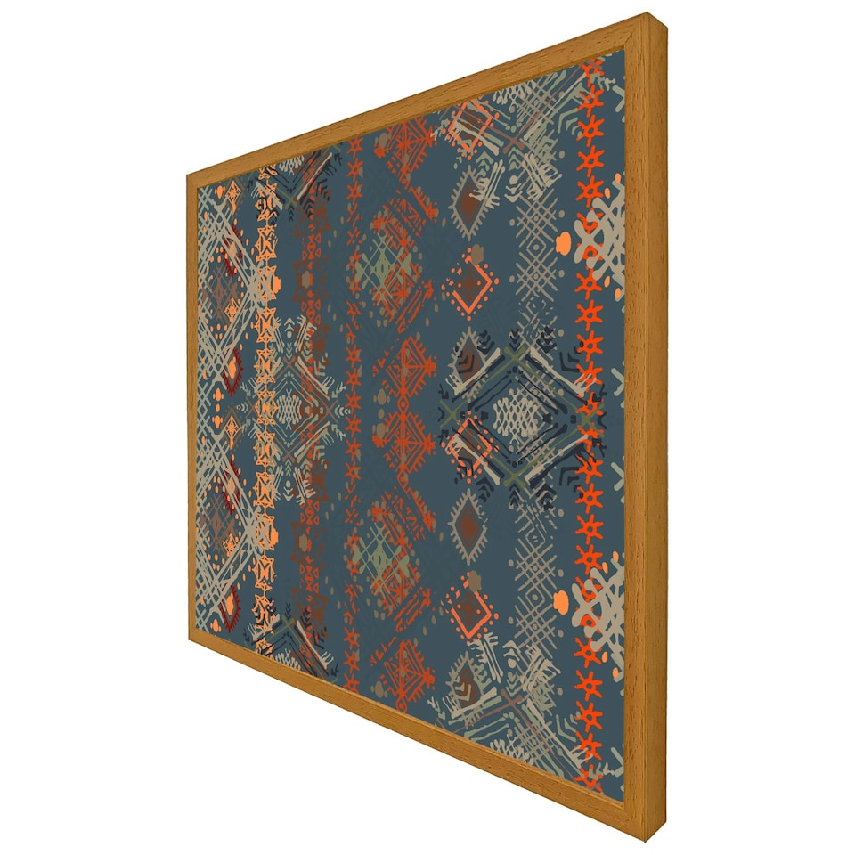 image 1 of Ethnic boho distressed pattern (Picutre Frame) Black | XS
