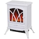 image 1 of HOMCOM Freestanding Fireplace Flame Effect Electric Heater Log Burning White