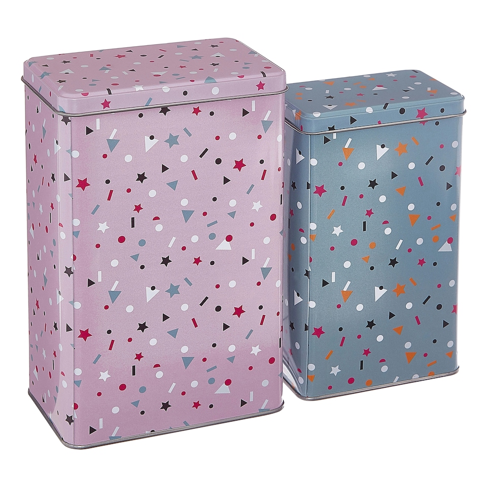 image 1 of Interiors by Premier Cosmic Design Set Of 2 Stellar Storage Canisters, Versatile Tall Food Container, Airtight Storage Canister