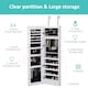 image 5 of HOMCOM Hanging Mirrored Jewel Storage Cabinet Organiser Lockable w/6 LED White