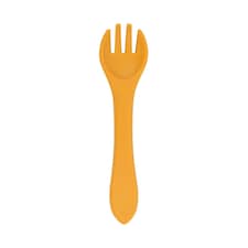 Tiny Dining Baby Silicone Weaning Fork - Ochre Orange