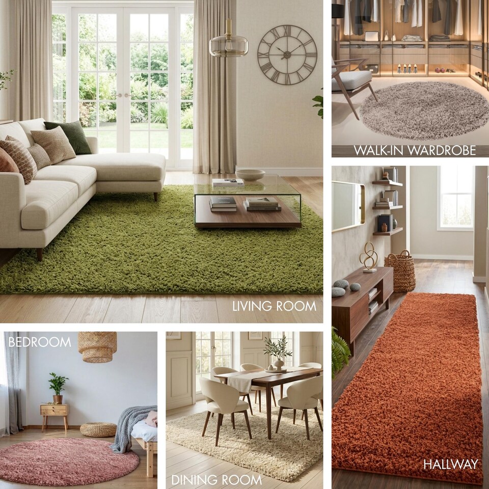 image 1 of Desire Rugs Plain Living Room Fluffy Shaggy Area Rugs