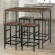 image 5 of Industrial Dining Table And 4 Stools Set Rustic Brown Brown