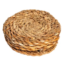 Argon Tableware Round Woven Typha Coasters - 10cm - Pack of 6