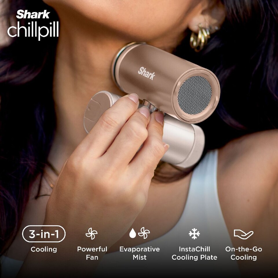image 1 of Shark ChillPill 3-in-1 Fan, Mist & InstaChill System FA022UKBR Iced Latte