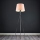 image 2 of ValueLights Camden Chrome Tripod Floor Lamp Pink Taper Shade & Bulb Pink