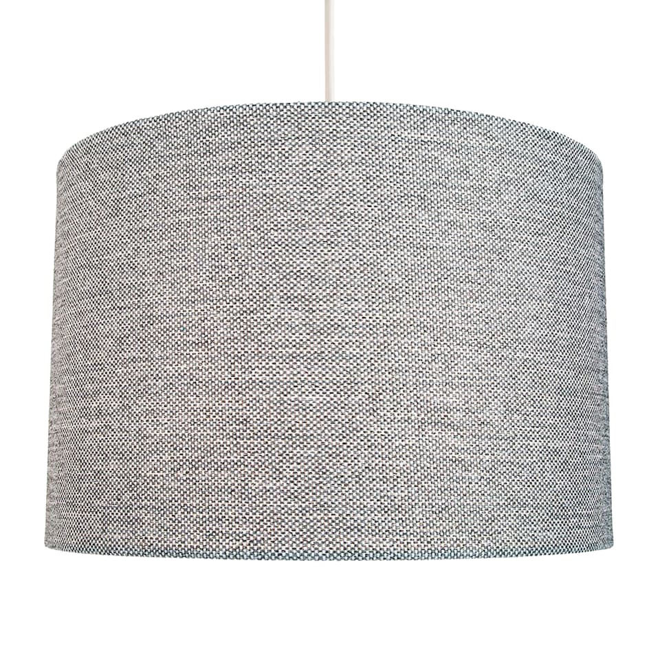 image 1 of Modern and Sleek 30cm Width Light Grey Linen Fabric Drum Lamp Shade 60w Maximum | Grey
