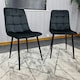 image 2 of Dining Chairs Set of 2 Black Velvet Kitchen Chairs Black
