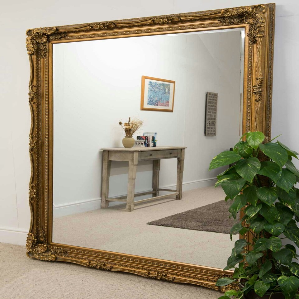 image 1 of Carved Louis Gold Extra Large Wall Mirror 208 x 148CM Gold