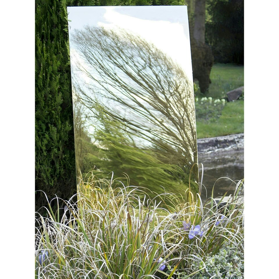image 1 of Primrose Acrylic Gold Rectangular Garden Illusion Mirror 180cm x 44cm